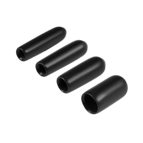 Super Cool 500 Piece Round Rubber End Caps Kit For Protecting Threads And Rods With 3 Sizes Including 3/32 Inch 1/8 Inch And 5/32 Inch Plus 1/4 Inch Black Plugs That Keep Dust Out And Prevent Damage To Your Gear In A Big Way. black rubber end caps in four sizes