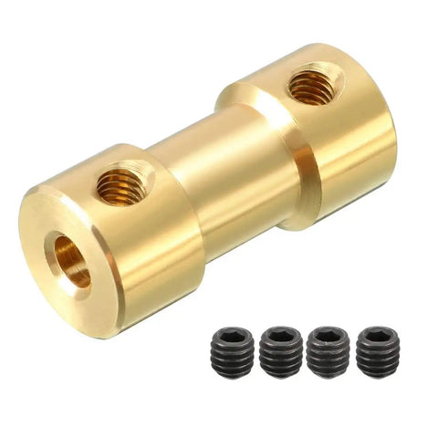 2 Pack Shaft Coupler 3mm to 3mm Connector Adapter For RC Planes Boats Motors Gold Tone Copper M3 Thread 20x9mm Size Easy Install Lightweight 16g Ideal DIY RC Build Accessory, gold-tone copper with set screws