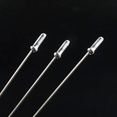 Alloy Brake Cable End Caps For Road And Mountain Bikes Tough Aluminum Crimps Silver End Tips visible on cables