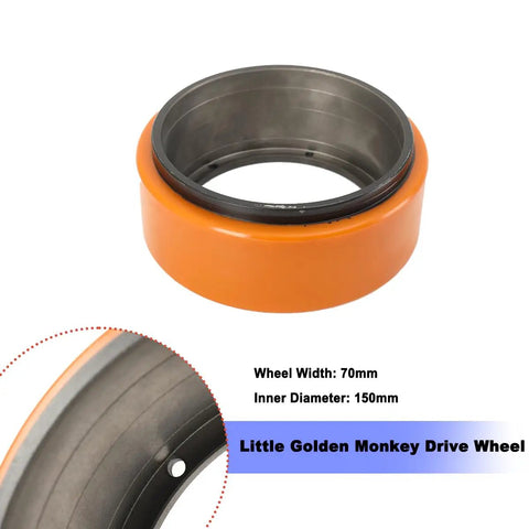 Get Your Electric Pallet Truck Rolling Smooth Again With This Heavy Duty 210X70mm PU Drive Wheel featuring a 70mm width and 150mm inner diameter.