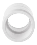 Three Quarter Inch PVC Pipe Coupling Adapters Socket To Socket Slip Connectors Sch40 White Plumbing Fittings End View