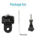 One Quarter Inch Screw Head Camera Mount Adapter For Tripod Rig CNC Aluminum Alloy Conversion Fits Insta360 One X2 X3 X4 X5 Osmo 360 DJI Pocket 3 2 And GoPro Max Gear showing components including L-wrench and bolt