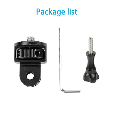 One Quarter Inch Screw Head Camera Mount Adapter For Tripod Rig CNC Aluminum Alloy Conversion Fits Insta360 One X2 X3 X4 X5 Osmo 360 DJI Pocket 3 2 And GoPro Max Gear showing components including L-wrench and bolt