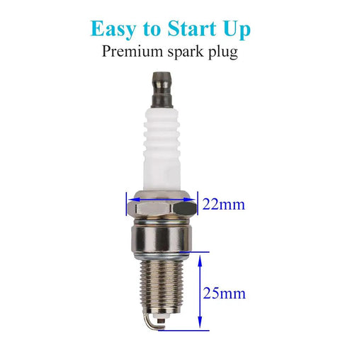 Honda GCV160 Air Filter Tune Up Kit With Spark Plug 17211-ZL8-023 showing premium spark plug dimensions