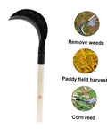Beefy Hand Scythe With Long Handle For Easy Weeding In The Garden Manganese Steel Blade Weed Puller Tool next to uses for grass, field, and reeds