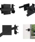 Heavy Duty Dual Handle Gate Latch, Post Mount Automatic Lever Fence Lock, black aluminum latch with lever mechanism for easy operation.