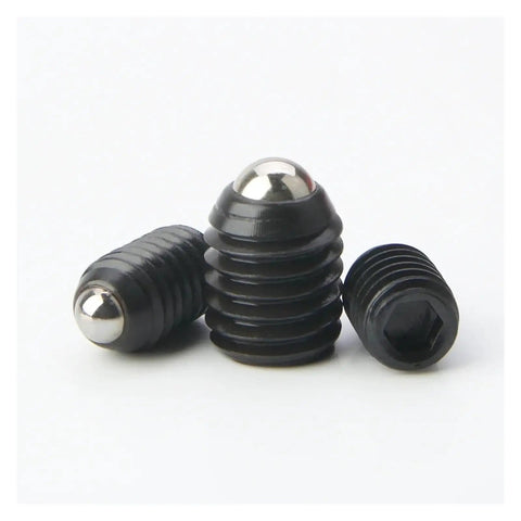 15 Piece M8 Ball Spring Plunger Hex Socket Set Screws Crafted From Premium Stainless And Carbon Steel Tough As Nails hardware showing three plunger screws.