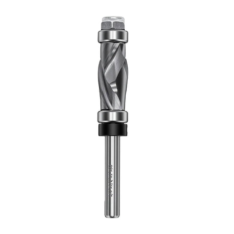 Top Rated Double Bearing Spiral Flush Trim Router Bit For Woodworking Projects With Dual Up Down Cut Design Delivers Super Smooth Edges And Fast Chip Removal Every Time You Craft Your Next Diy Masterpiece, 1/4 Shank, tungsten steel.