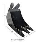 12 Inch Front Hoe Hydraulic Tilt Bucket For Mini Skid Steer Fronthoe Backhoe Excavator With Bolt On Forged Carbon Steel Teeth