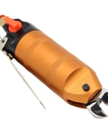 Heavy Duty Professional Pneumatic Air Scissors Nipper Tool For Wire Cutting With S5 Steel Blade Hold Down Clamps side view with ergonomic grip.