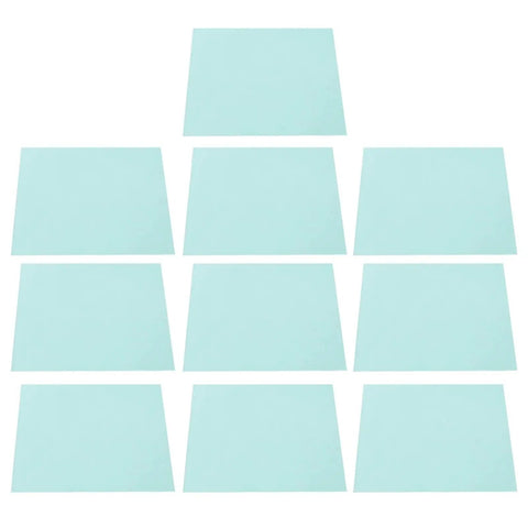 Sturdy Polycarbonate Welding Helmet Replacement Lenses, 10 Pack Clear Protective Glass Plates arranged in a grid.