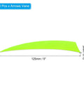 50 Pack 5 Inch Turkey Feather Arrow Vanes Right Wing Fletching Fluorescent Green For DIY Target Shooting And Practice Durable Easy To Use Vanes