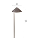 Six Groove Path And Spread 1-Light 12V Landscape Path Light in Textured Architectural Bronze, 20in tall, 6in wide.