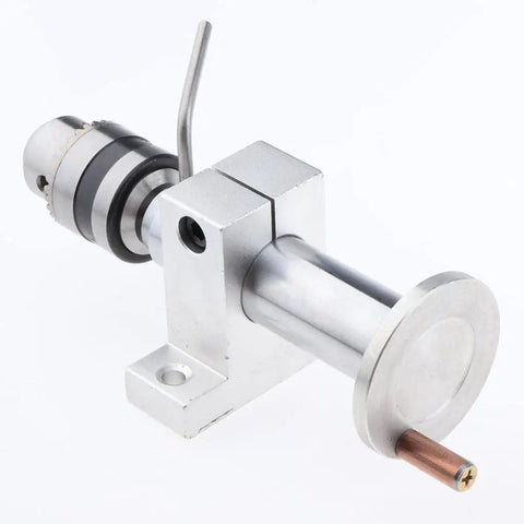 Mini Rotate Lathe Tailstock With High Precision Double Bearing Design For Woodworking And Carving Projects Offering Smooth Turning And Adjusted Depth Control, showing metal construction and adjustable feature.
