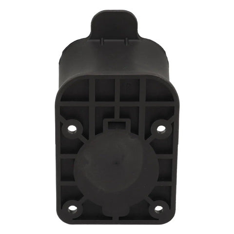 Heavy Duty Ev Charger Dock With Sae J1772 Type One Connector Mount Bracket, black sturdy plastic charging dock back view.