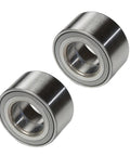 Close-up of two metal bearings from Front Wheel Bearing And Hub Kit For Toyota Camry Avalon Highlander And Lexus ES RX Models 2001 Through 2016 Includes DIY Friendly Two Front Hubs And Bearings For A Smooth Quiet Ride For A Long Lasting Premium Fit Plug And Play Quick Install