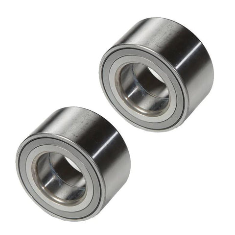 Close-up of two metal bearings from Front Wheel Bearing And Hub Kit For Toyota Camry Avalon Highlander And Lexus ES RX Models 2001 Through 2016 Includes DIY Friendly Two Front Hubs And Bearings For A Smooth Quiet Ride For A Long Lasting Premium Fit Plug And Play Quick Install