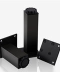 Adjustable Square Aluminum Furniture Legs 12 cm Tall 4 Pack Black Cabinet Feet For Kitchen Living Room Bedroom Desks Tables Built Tough Supports Up To 200 kg Three Point Five Millimeter Thick Tubing Powder Coated Finish