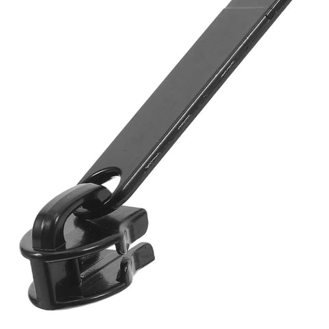 Close-up of black zipper pull from 6 Piece Metal Zipper Pull Replacement Kit For Luggage And Travel Gear With Durable Zipper Heads