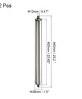 Conveyor Roller 1.5 Inch Diameter 24 Inch Length Two Pack Stainless Steel Gravity Transmission Replacement Part With Galvanized Ends