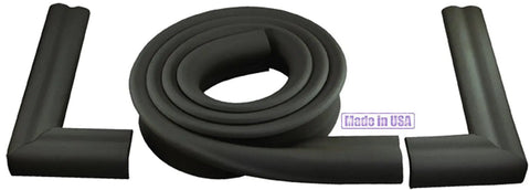 Hearth Cushion For Kid Safe Fireplace Edges And Corners, 8.33 Feet Of Soft High Density Foam Padding, Easy Install With Included Double Sided Tape, Black Babyproof Fireplace Bumper Guard, Child Safety Edge And Corner Guard, Made In USA