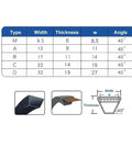 Chart and diagrams of V Belt Rubber Triangle Drive Belt B Type 1036mm 40.79 Inch Length, 17mm wide, 11mm thick for machinery.