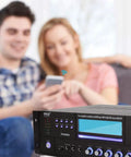 4 Channel Bluetooth Home Amplifier With Front Loading CD And DVD Player And 3000W Peak Power With LED controls, PD3000BA model.