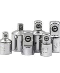 Six-piece chrome-vanadium steel ratchet wrench socket adapter set, no assembly required