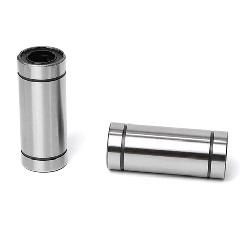 Heavy Duty Linear Ball Bearings 6Mm 8Mm 10Mm 12Mm Lm Luu Bushings with a steel finish, ideal for CNC machines and 3D printers.