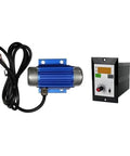 Heavy Duty 30W DC Brushless Vibration Motor 12V 7000RPM with digital speed control panel and wiring for industrial use.