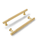 Five Pack Brushed Gold Cabinet Handles Set Made From Solid Brass Ideal For Kitchen Drawers And Cabinets Five Inch Furniture Door Pulls