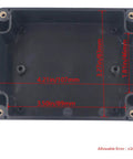 2 Pack IP65 Waterproof ABS Plastic Project Box Junction Boxes For DIYers Electronics Weatherproof Electrical Case Power Enclosure Black Outer Dimensions 4.53 By 3.54 By 2.17 Inches, interior view with dimensions