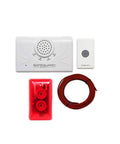 Wireless Door Alarm Kit With 4000 Ft Range 120 dB Siren And Red Flashing Strobe Push Button Or Magnetic Door Sensor set