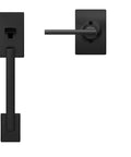 Century Front Entry Handleset With Latitude Lever And Lower Half Grip Matte Black Finish For Exterior Doors Providing Secure Entry And Curb Appeal With Modern Security Features Smart Lock Ready Built To Last.