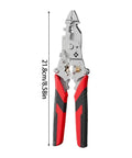 Heavy Duty 12 in One Multi-Tool Wire Stripper For Car Wiring And Electric Jobs Folding Crimping Pliers with ergonomic handles.