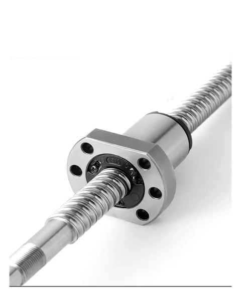 Close-up of One Piece 3205 Anti Backlash Ball Screw SFU3205 with Nut 565mm Length for CNC Milling and Linear Motion Systems