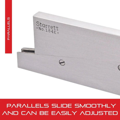 Beefy Heavy Duty Steel Adjustable Parallel With Quick Reading Finish For Layout Gaging And Inspection Work close-up view