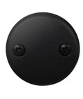 Tip Toe Bathtub Drain Plug Trim Set With Two Hole Overflow Faceplate Matte Black One And A Half Inch NPSM Threaded Drain Replacement