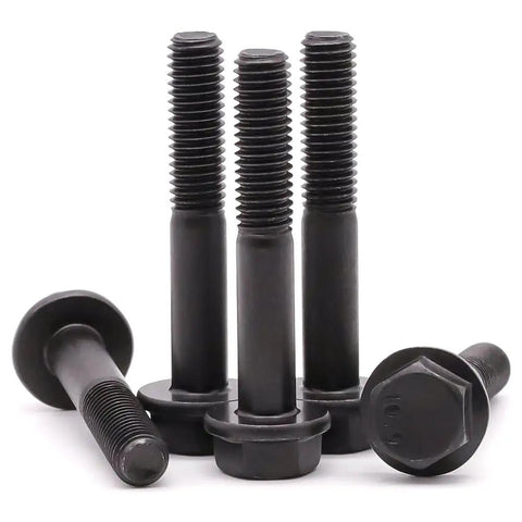 Flanged M8 Hex Bolts 1.25 X 80mm, 8 Pack, Partial Thread, Black Oxide Finish, 10.9 Grade Alloy Steel, Motorcycle And Car Bolt Replacements