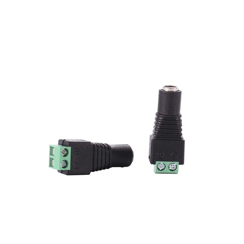 Rock Solid 10 Pack DC 12V Power Connectors 5.5mm X 2.1mm with female terminal block and snap fit housing.