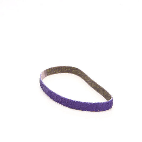 Cubitron II File Belts 36 Plus Grit Half Inch By 18 Inch Pack Of 10 Resin Bonded for spot weld removal and deburring.