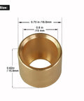 Brass shifter bushing for Mazda MX-5 Miata 5-speed isolator cup, gold metal, front view.