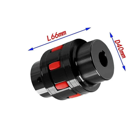 Top Grade 8 To 24mm Flexible Jaw Coupler For D40L66 Ballscrew Motors With Steel Shaft Spider Hub, 66mm length, 40mm diameter.