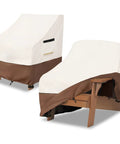 Two Pack Waterproof Adirondack Chair Covers Heavy Duty Outdoor Furniture Covers For All Weather Protection 30W x 34D x 36H Beige Brown