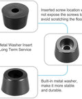 Heavy Duty Rubber Feet Bumpers With Metal Washer Inserts For Anti Scratch Furniture Feet Pads D12x10xH7mm