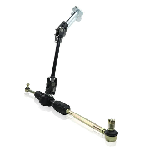 Go Kart Steering Kit With Adjustable Shaft And Tie Rods 445mm Rack Gear Pinion, 110cc Quad Parts Steering Rack Assembly, off-road use