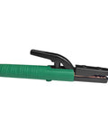Heavy Duty Copper Welding Clamp Holder For 300 To 1000 Amps Electrode Grip With Rock Hard Handle side view with green handle
