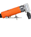 90 Degree Air Angle Die Grinder Quarter Inch Shank 25000 RPM Pneumatic Right Angle with orange grip and metal finish for tight spaces.