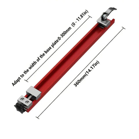 Aluminum Alloy Circular Saw Guide Rail For 12 Inch Saw Base with adjustable red and black precision cutting rail, 360mm length
