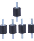 5 Pack Rubber Isolator Mounts For Vibration Dampening And Noise Reduction, Silent Blocks For Air Compressors, Engines, Fitness Equipment, Heavy Duty Vibration Dampers, Easy Install, black rubber threaded mount